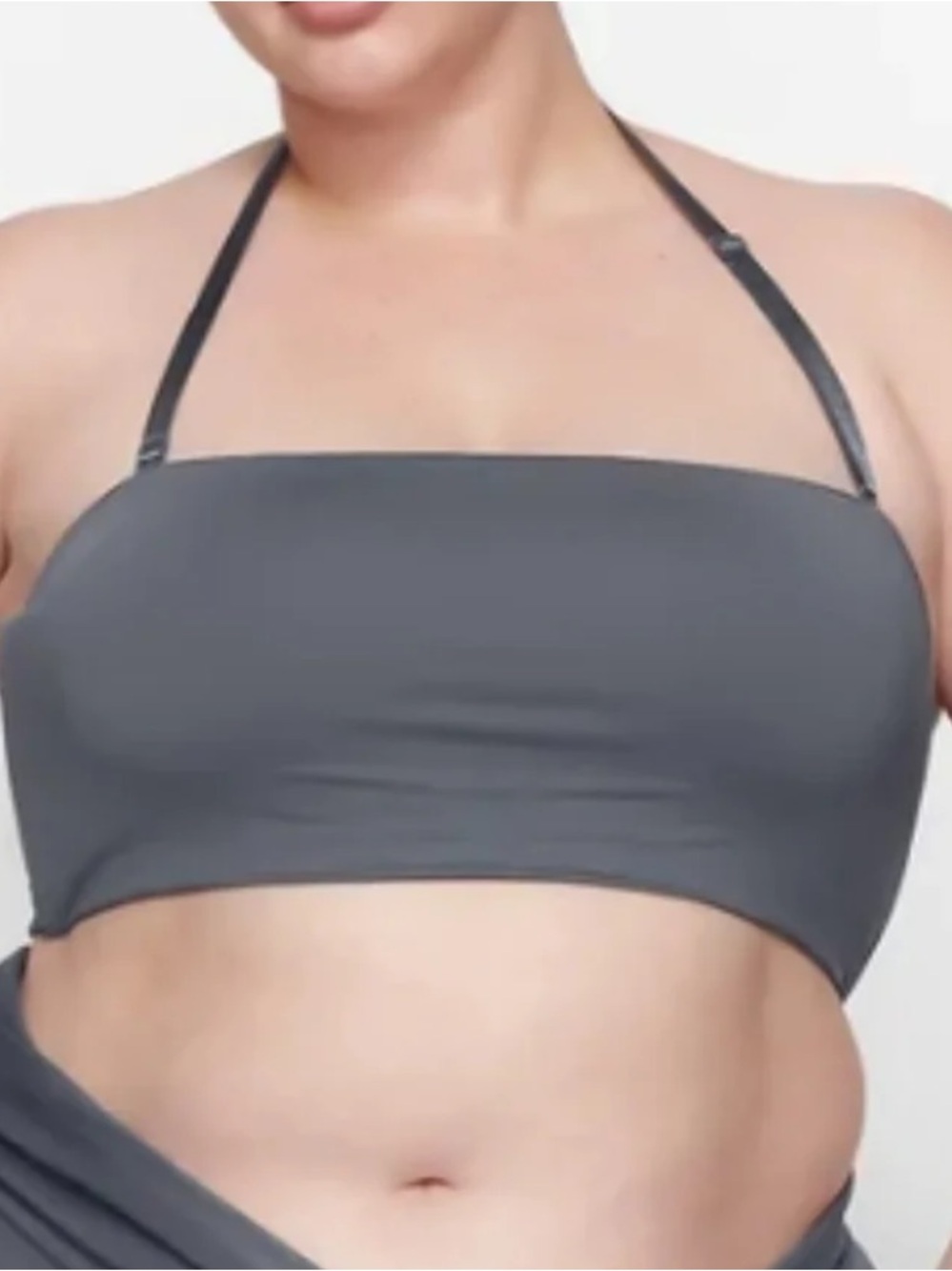 Skims Swim Bandeau Bikini Top
- Gunmetal grey